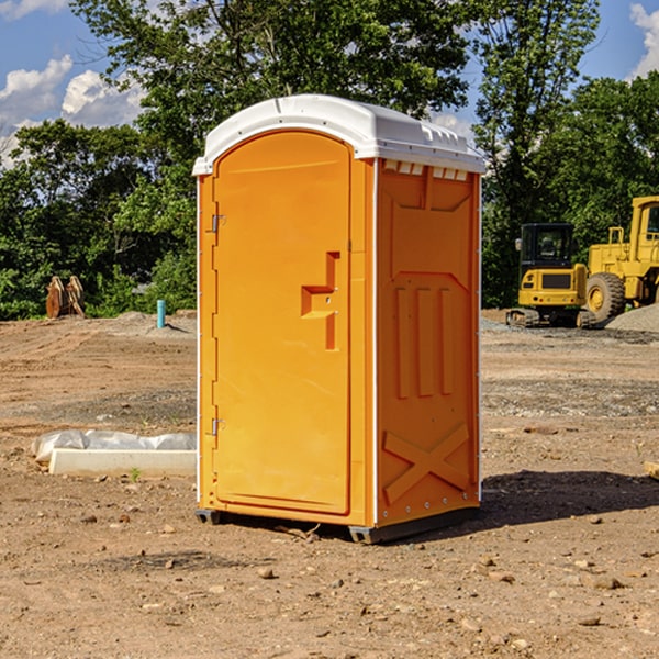 how often are the portable restrooms cleaned and serviced during a rental period in Gorham